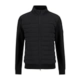 Barbour International Collins Baffle Quilted Sweatshirt, Black, Zip-Up Jacket with Quilted Front (UK, Alpha, XL, Regular, Regular, Black)