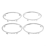 4 Pcs Car Air Conditioning ABS Chrome Trim Outlet Decoration Circle Fits for Ford Focus 2 2005-2013 Auto Accessories AC Vent Trim