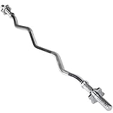 RIP X EZ Curl Bar with Spinlock Collars Standard Barbell for Bicep Curls Weight Lifting and Body Building