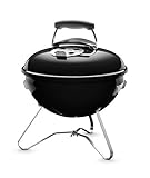 Weber Smokey Joe Charcoal Barbecue/Portable Design, Porcelain-Enamelled Lid & Bowl, 37 cm Cooking Surface, Black