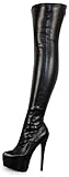 New Womens Ladies Sexy Thigh HIGH Kinky Fetish Over The Knee Platform Stiletto Heel Full Side Zip Boots Size 4 5 6 7 8 (4 UK, Black Patent)