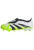 adidas Predator League Fold-Over Tongue Firm Multi Ground Football Boots Kids, Cloud White/Core Black/Lucid Lemon, 2 UK Child