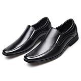 Hixingo Mens Dress Shoes Size 7-11 UK, Formal Shoes for Men Without Lace Classic Casual Slip On Loafers Comfort Breathable for Suit, Wedding, Business, Driving (8,2536 Black)