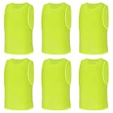 AUYAO 6Pcs Kids Team Training Vest, Breathable Mesh Scrimmage Sleeveless Training Pinnies Training Bibs, Quick-Dry Multi-Sports Bibs Sports Practice Vests for Soccer Basketball Practice