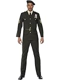 Smiffys Wartime Officer, Green Beret, Tie, Trousers, Belt and Jacket, Land, Sea and Air Forces Fancy Dress, Army Dress Up Costumes