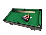 B4E 25 Inch Brown Pool Table Game Kids and Adults | Indoor & Outdoor Portable Wooden Classic Pool Table Games | Pool Table Set with Balls with storage box, 2 Cues, 1 Triangle, Chalk