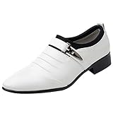 QWUVEDS Casual Shoes Men's Outdoor Shoes Men's Running Shoes Men's Evening Shoes Men's British Men's Leather Shoes Fashion Man Toe Formal Wedding Shoes Shoes Men 461/2, White, 9.5 UK