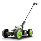 Gtech SLM50 Small Alloy Steel Lawnmower | Cordless Electric Lightweight Grab and Go | 2 Cutting Heights | 5200 RPM 10 Inch Width | 18 V | 30 mins Runtime, Grey/Green/White