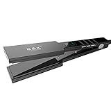 K&K Nano Hair Straighteners Wide Plates, Adavance Ceramic Coated Plates Digital Display Ultra-Fast Heat Up 80-230 °C Auto Safety Shut Off Plancha De Pelo Dual Voltage UK Plug, for Thick Hair (45mm)