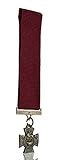 Miniature THE VICTORIA CROSS Medal with long ribbon. Highest British Military Award/Decoration/Honour for Bravery/Valour. Court Mounting. Replica/Reproduction. 10.5cm