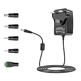 24V DC Power Supply, AC/DC Adapter 100-240V 50/60HZ 24Volt, 24V 1A Power Adapter, for Essential Oil Diffuser Humidifier Air Cleaner LED Strip Light CCTV Camera Nail Lamp and more, UK Plug and 5 Tips