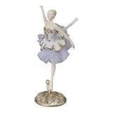 December Diamonds 9.5in White and Gold Ballerina Figurine – Hand-Painted Elegant Ballet Décor – Holiday Tabletop Ornament