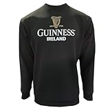 Guinness Ireland Black Sweatshirt With Gold Harp Design (UK, Alpha, XL, Regular, Regular, Black)