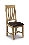 Julian Bowen Astoria Set of 2 Dining Chairs, Oak/Brown
