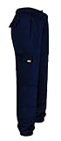 SITE KING Mens Cargo Combat Work Tracksuit Jogging Bottoms with Knee Pad Pockets Size S to 5XL Fleece Pants (XL - 42/44 Waist, Navy)