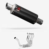 Lextek Carbon Fibre GP8C 240mm Single Sided Exhaust System compatible with Honda CBR1100XX Blackbird (97-99)