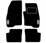 Lusso Floor Carpet Mats for Car | Fiat Grande Punto Abarth 2005 to 2009 logos | with COLOURED LIMITED EDITION logo | Front & Rear with Heel Pad | 4-Piece Set (Red Edging)