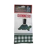 Shamrock Gift Company Guinness - Waffle Tea Towel - Green with Tortoise