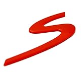 Zorratin Large red"S" S Letter Rear Trunk Boot Lid Hatch Tailgate Emblem Badge for Porsche 911 Cayenne carrera turbo panamera boxster