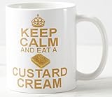 CPS DEZIGNZ Keep Calm and EAT A Custard Cream ≈ Mug ≈ Biscuit Biscuits Creams - Keep Calm and Carry On Style Mugs - Christmas Birthday Secret Santa Gifts