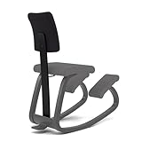 Ergonomic Padded Backrest for Variable Balans Original Kneeling Chair - Enhanced Comfort (Black/Black)