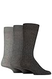 Glenmuir Mens 3 Pair Classic Bamboo Ribbed Socks In 3 Colours - 7-11 Mens - Charcoal