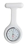 PCL Media ltd Fob Watches for Nurses - Fob Watch Brooch Silicon - for Professionals in The Healthcare Industry - White Health Care Nurse Doctor Medical