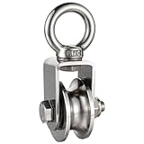 Pulley Wheel with 2 Bearing, Cable Pully Block Heavy Duty for Washing Line/Rope Loading 500kg…