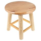Solid Wood Squat Stool for Adults Backless Bar Stool with Rolling Wheels for Chiropody Salon and Foot Rest Wooden Step Stool for Bathroom and Kitchen Low Cubes Chair for Better Posture