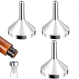 3 Pcs Small Funnel Set – Silver Aluminium Mini Funnels for Bottles, Essential Oils, Perfume, Jam – 2.5cm Mouth – Stainless Steel Funnels for Liquids & Powders