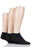 Glenmuir E2050 Mens 3 Pair Plain Bamboo Trainer Socks Black 7-11