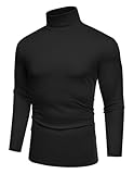 COOFANDY Jumpers for Men Turtleneck Longsleeve Roll Neck Top Basic Winter Lightweight Polo Neck Jumper Base Layer Pullover Black M