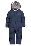 Mountain Warehouse Frosty Kids Junior Padded Snowsuit - Puffer Jacket with Central Zip, Hand & Foot Cuffs, Fleece Lined - Autumn Winter Travelling & Outdoors Navy Kids Size 2-3 Years