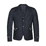 Elegant Scottish Tweed Crail Argyle Kilt Jacket & Vest Set – Charcoal Gray in 100% Tweed Wool (UK, Numeric, 50, Regular, Tall, Gray)