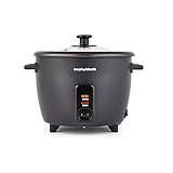Morphy Richards Rice Cooker, 1.5L, 8 Cups, Compact, Automatic Cooking, User Friendly, Non-stick Aluminum Inner Pot, Glass Lid, Easy Clean, Keep Warm, Includes Steam Tray and Accessories, 471001