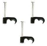 Inbrackets Twin Satellite Cable Clips For Sky Cable Ct63 Wf65 HT63 Shotgun Double Twin Coax Black (Pack 100)