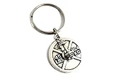 Silver Knight Weight Lifting Keychain, Barbell Keychain, Weight Plate Keychain, Bodybuilding Gifts, Personal Trainer Gifts, Bodybuilder Car Accessories in a Gift Bag