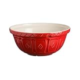 Mason Cash Colour Mix Red Mixing Bowl | 4 Litre Capacity | Earthenware Bowl with Classic Pattern Design | Lightweight & Dishwasher Safe | Ideal for Baking, Bread, Pastry, Cakes & Cookies