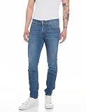 Replay men's jeans with power stretch, blue (Medium Blue 009), 32W / 30L