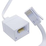 ASNQ BT Extension Cable 15m - Male to Female Phone Line Compatible with UK Landline for Home and Office