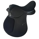 All Purpose English Saddle Black Leather with Suede Seat Comfort Fit Wide Fit D2D Sizes 16 And 17 Inch (16")