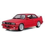 Bburago BMW M3 (E30) - 1:24 Scale - Incredibly Detailed Die-Cast Replica Collectible Super Car, Red