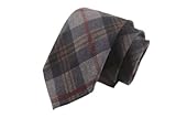 Harrington Marley Wool Tartan Tie Country Tweed Scottish Style Plaid Grey Woven Skinny Smart