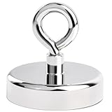 Aenienoe Strong Neodymium Magnets Fishing Pulling Force Heavy Duty Extra Strong Magnets 60mm Industrial Magnet for Retrieving in River and Salvage 1Pack