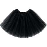 1 Black Tutu Skirt, Layered Tulle Skirts for Girls, Lyrical Dance Costumes for Ballet Performances, Photo Shoots, Birthday Parties, 30 cm Length, Lyrical Dance Costumes for Girls