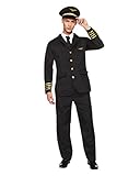 Karnival 82237 Male Airline Pilot Costume, Men, Black, Extra Large