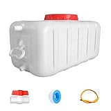 MJHETCY Plastic Water Tank 25L/35L/50L/80L/110L/200L Water Container，Rain Water Tank，Food-Grade Rectangular Thickened Water Tower with Faucet for Household Water Storage(Size:50L)