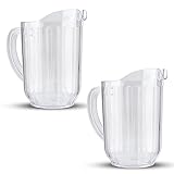 HOMESHOPA Plastic Pitcher, Clear Plastic Reusable Water Jug, 1.8 Litre Durable Multi-Use Cocktail Pitchers, Great for Picnics, BBQ’s, Poolside, Camping & Everyday Indoor Or Outdoor Use (Pack of 2)