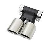 Car EXhaust Tip For Porsche For Boxster 981 2006 2007 2008 2009 2010 2011 Exhaust Tailpipe Upgrade Dual Exit Stainless Steel Black Muffler Tip Nozz(Single Layer Brushed)