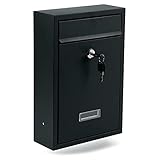 ZENO Letter Box Wall Mounted | Modern Post Box Mailbox | Post Letter Box for Home | Black Mail Box with 2 Keys | Easy To Install | Super Secure | Nameplate | Keep Your Mail Safe